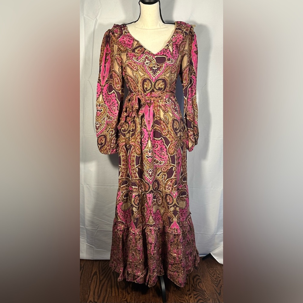 NWT A loves‎ A Boho Linen Paisley Maxi Dress